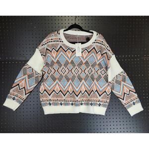 Lotusmile Women's Casual Multi-Color Knitted Sweater Med